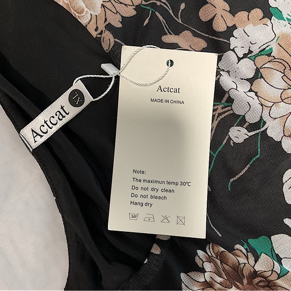 NWT Casual Crewneck Mesh Panel Split See Through 1/2 Sleeve Loose Floral Tunic - Picture 14 of 16